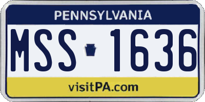 PA license plate MSS1636