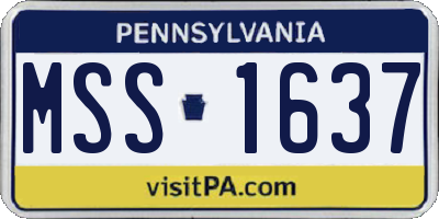 PA license plate MSS1637