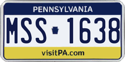 PA license plate MSS1638