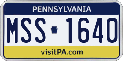 PA license plate MSS1640