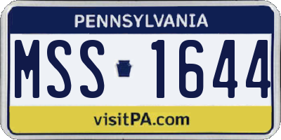 PA license plate MSS1644