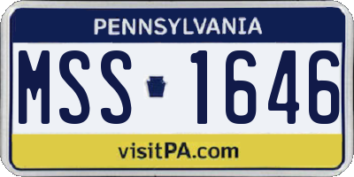 PA license plate MSS1646