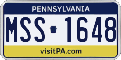 PA license plate MSS1648
