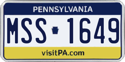PA license plate MSS1649