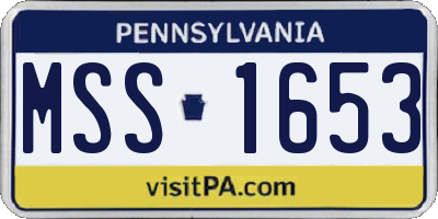 PA license plate MSS1653