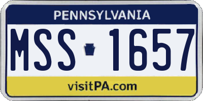 PA license plate MSS1657