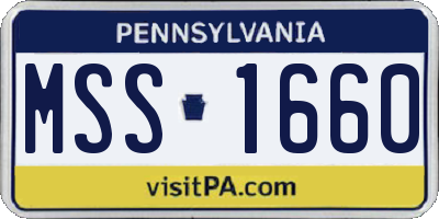 PA license plate MSS1660