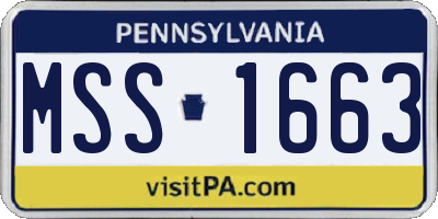 PA license plate MSS1663