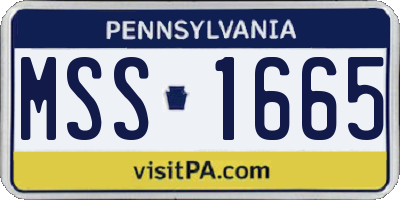 PA license plate MSS1665