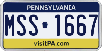 PA license plate MSS1667