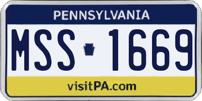 PA license plate MSS1669