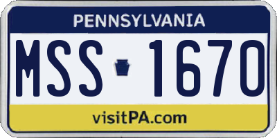 PA license plate MSS1670