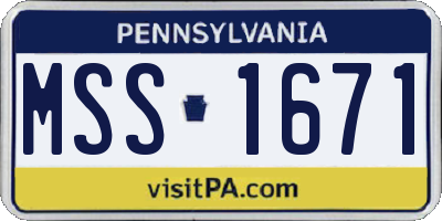 PA license plate MSS1671