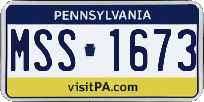 PA license plate MSS1673