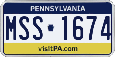PA license plate MSS1674