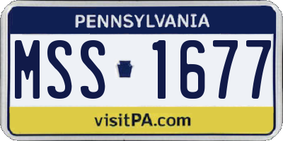 PA license plate MSS1677