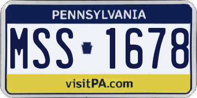 PA license plate MSS1678
