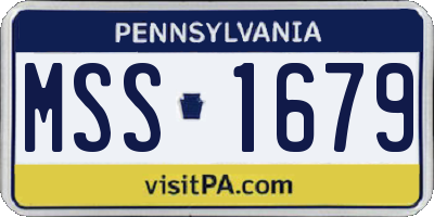 PA license plate MSS1679