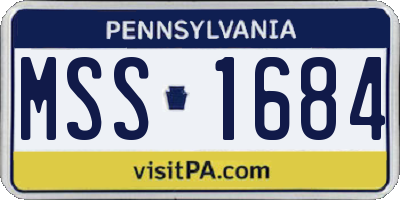 PA license plate MSS1684