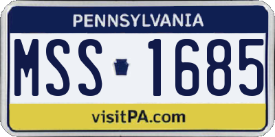 PA license plate MSS1685