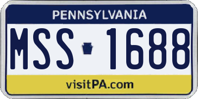 PA license plate MSS1688