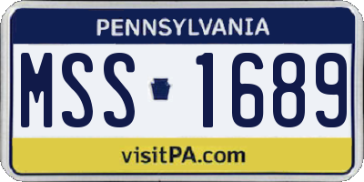 PA license plate MSS1689