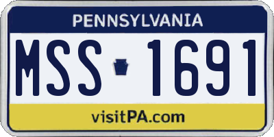 PA license plate MSS1691