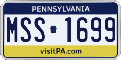 PA license plate MSS1699