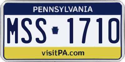 PA license plate MSS1710