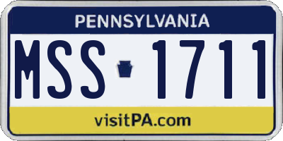 PA license plate MSS1711