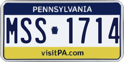 PA license plate MSS1714