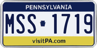 PA license plate MSS1719