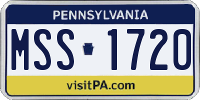 PA license plate MSS1720