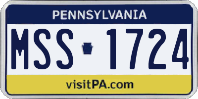 PA license plate MSS1724