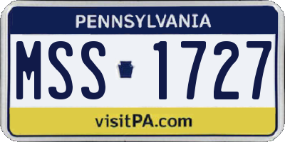 PA license plate MSS1727