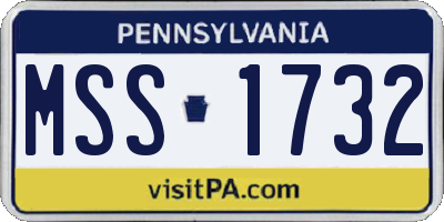 PA license plate MSS1732