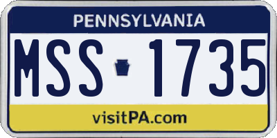 PA license plate MSS1735