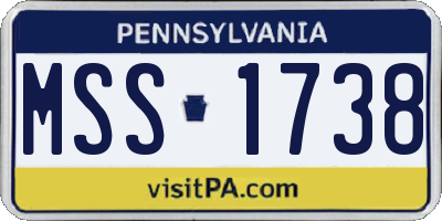 PA license plate MSS1738