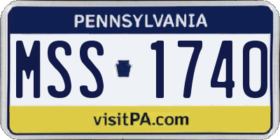 PA license plate MSS1740