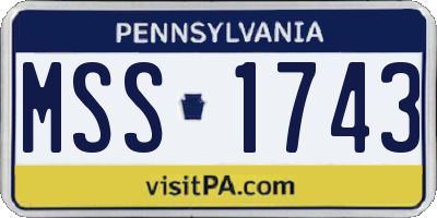 PA license plate MSS1743
