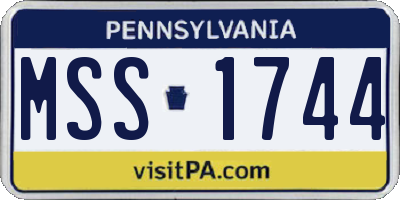 PA license plate MSS1744