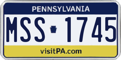 PA license plate MSS1745