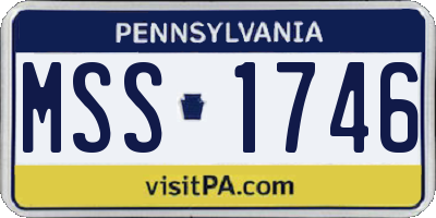 PA license plate MSS1746
