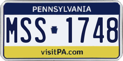 PA license plate MSS1748