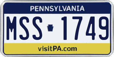 PA license plate MSS1749