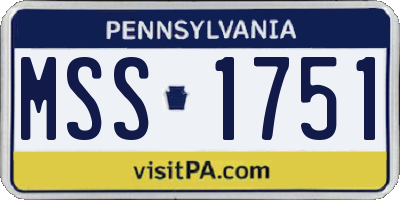 PA license plate MSS1751