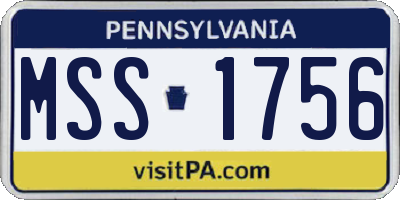 PA license plate MSS1756