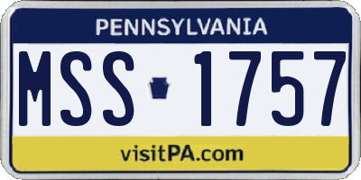 PA license plate MSS1757