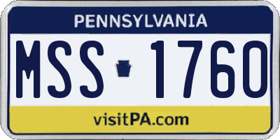 PA license plate MSS1760
