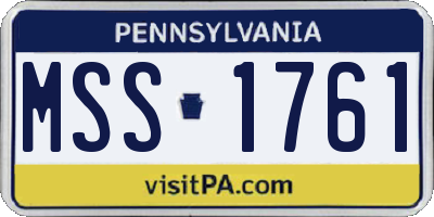 PA license plate MSS1761